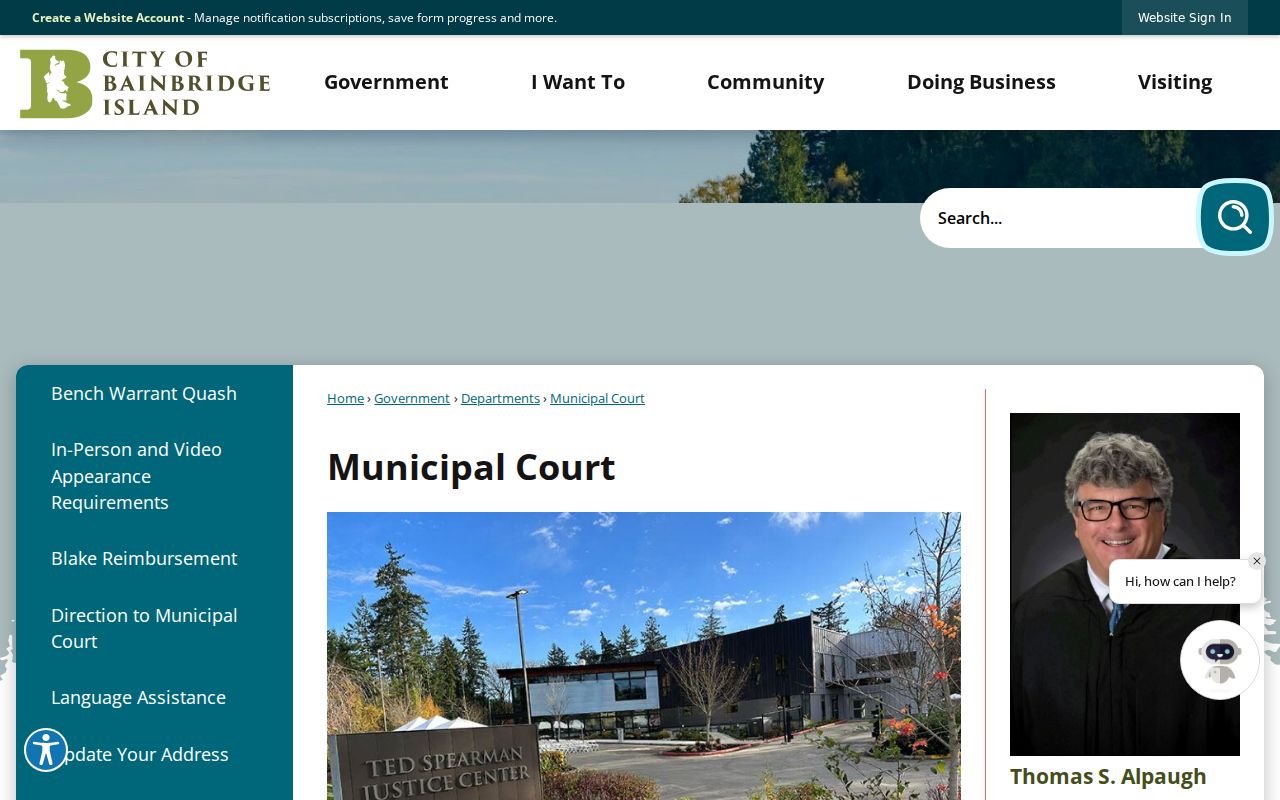Bainbridge Island court docket municipal court information