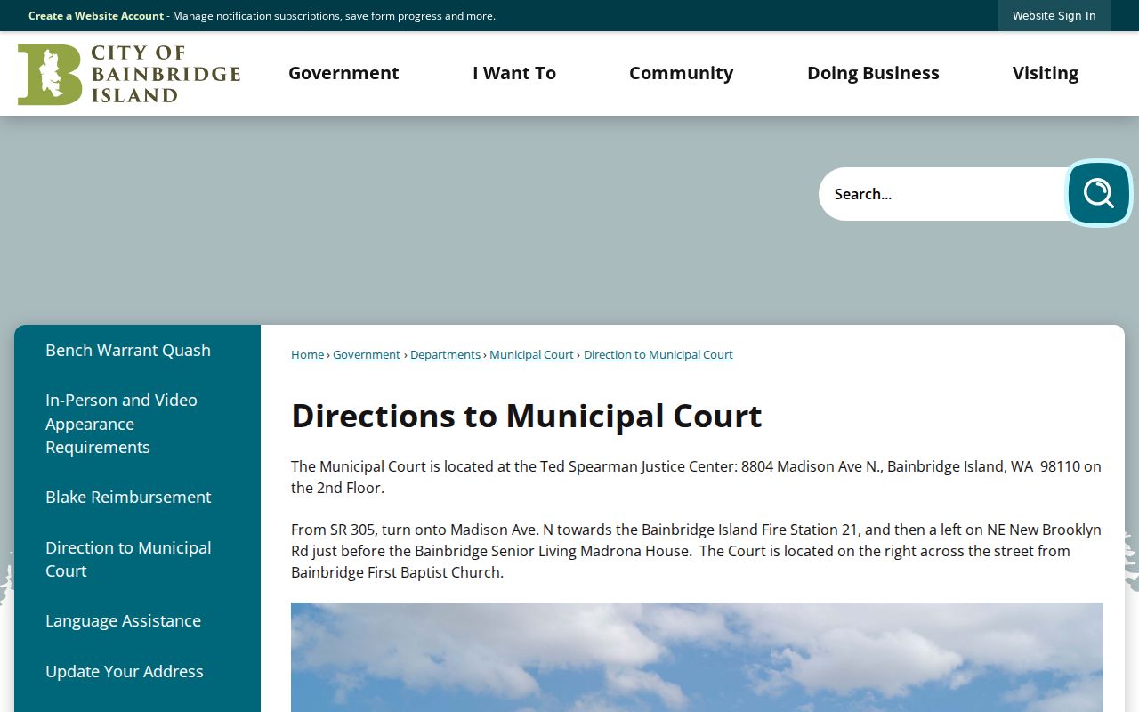 Bainbridge Island court docket location at Ted Spearman Justice Center